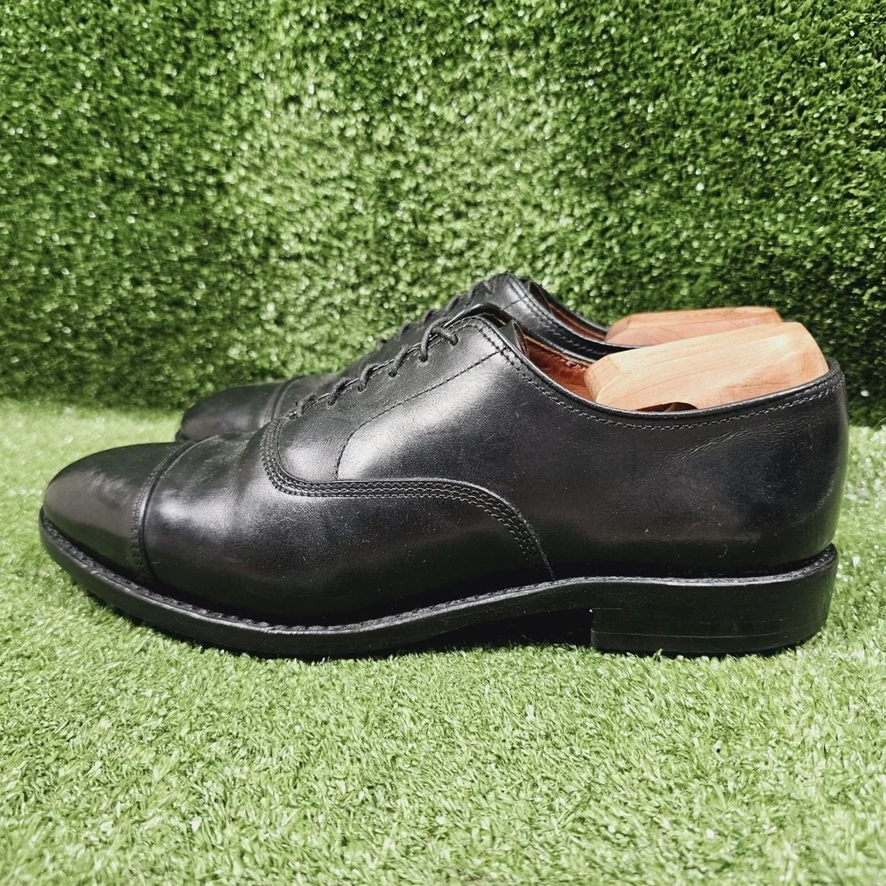 Allen Edmonds Park Avenue Black Leather Cap Toe Formal Dress Shoes Mens 8 D